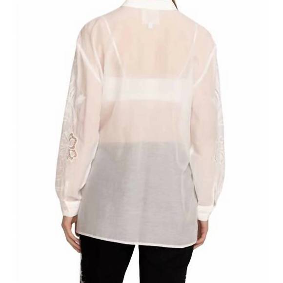 NEW JOHNNY WAS lauren's silk button down shirt in white - Picture 3 of 3